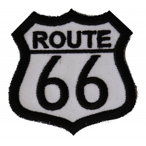 Route 66 White Patch for Bikers - 2x2 inch P2243