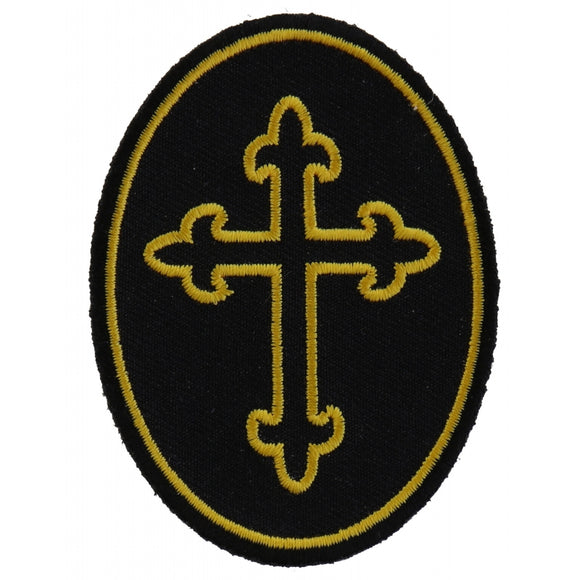 Christian Cross Oval Patch - 2x3 inch P2578