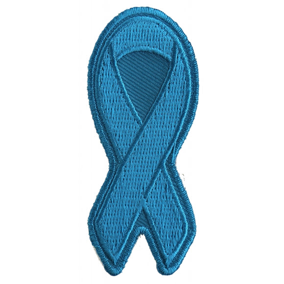 Blue Ribbon Patch For Awareness In Child Abuse and Bullying - 3x1.25 inch P3774