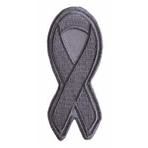 Gray Asthma and Brain Cancer Awareness Ribbon Patch - 3x1.25 inch P3775