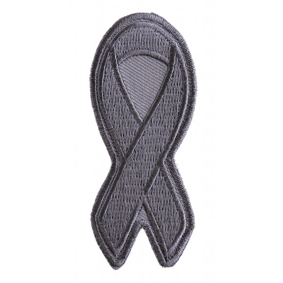Gray Asthma and Brain Cancer Awareness Ribbon Patch - 3x1.25 inch P3775