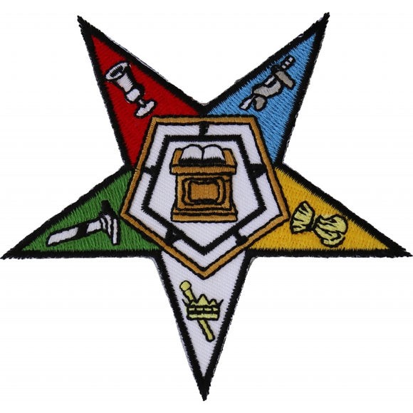 Eastern Star Mason Patriotic Iron on Patch - 4 inch P3848