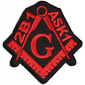 2B1 ASK1 Free Mason Black and Red Patch - 3x3 inch P4593