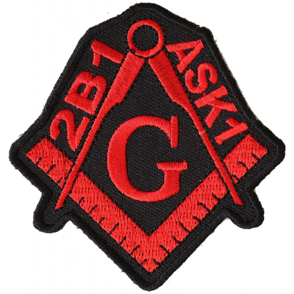 2B1 ASK1 Free Mason Black and Red Patch - 3x3 inch P4593
