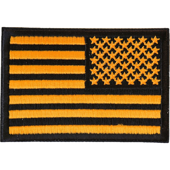 Yellow Black American Flag Reversed Patch - 3x2 inch P4633