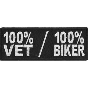 100 Percent Vet 100 Percent Biker Patch - 4x1.5 inch P5052