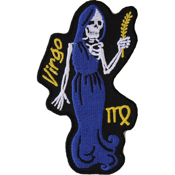 Virgo Skull Zodiac Patch - 2.4x4 inch P5469