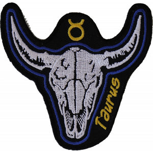 Taurus Skull Zodiac Sign Patch - 3x3 inch P5470