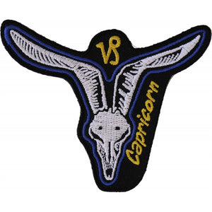 Capricorn Skull Zodiac Sign Patch - 3x3.7 inch P5477