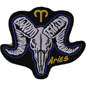 Aries Skull Zodiac Sign Patch - 3.6x3 inch P5479