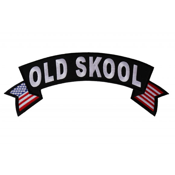 Old Skool Large Flag Biker Rocker Patch - 11x4.5 inch PL6430