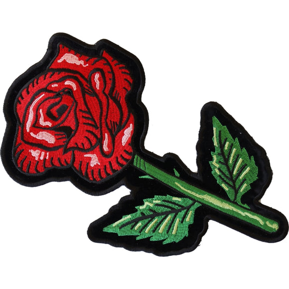 Single Rose Large Back Patch - 9.7x6 inch PL6565